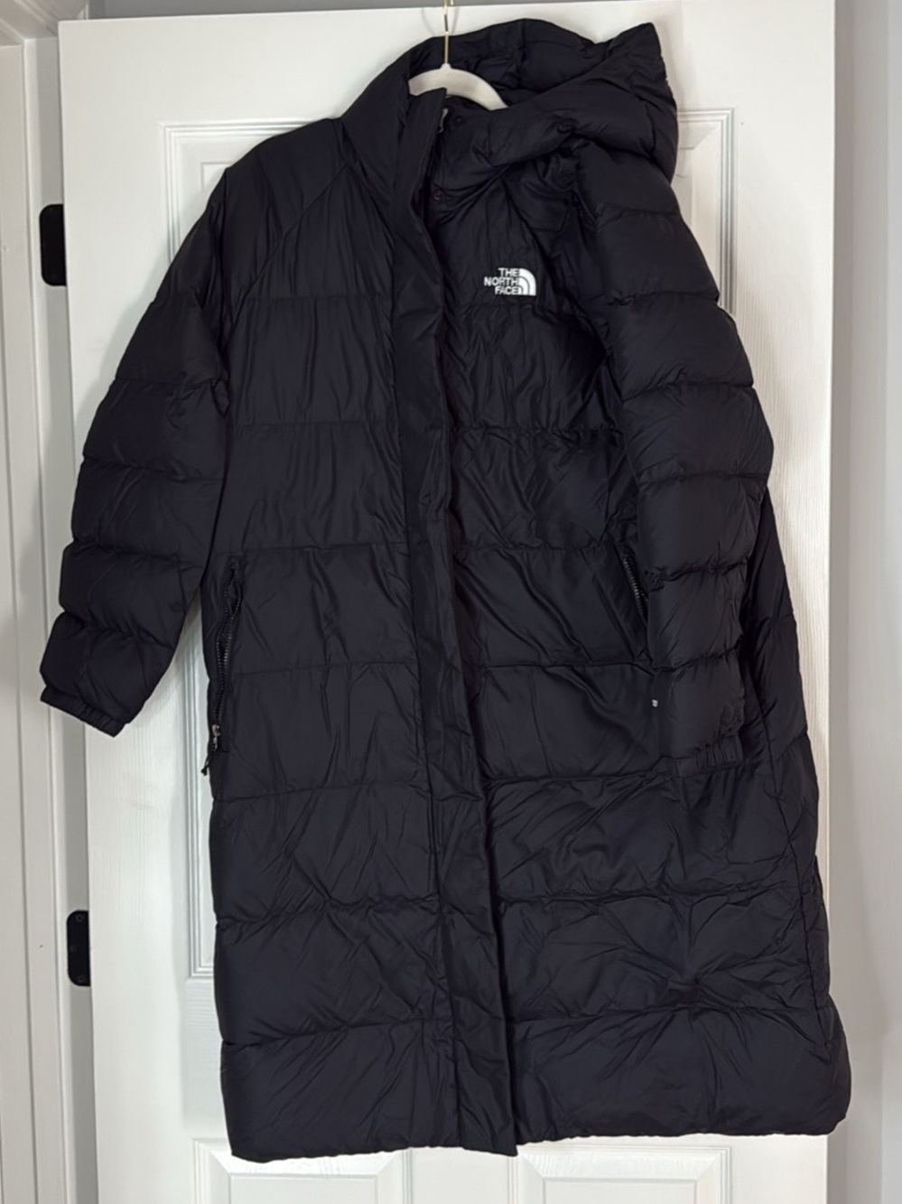 The North Face Women's Black Long Hooded Puffer Coat